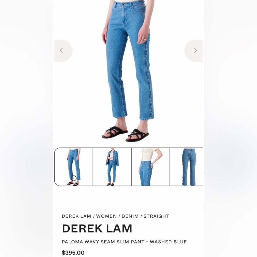 Derek Lam IO Crosby Paloma Wavy Medium Wash Denim Sz 26 NWT